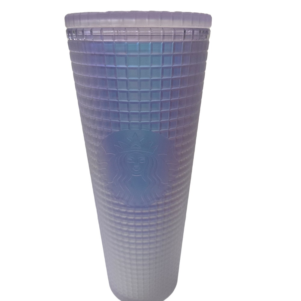 Starbucks Lilac Grid Cold Cup Tumbler 24oz Limited Edition HTF